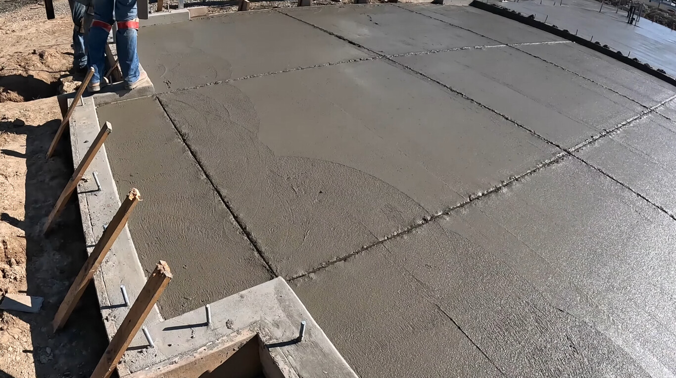Fresh concrete slab pour and flatwork in Novato, CA